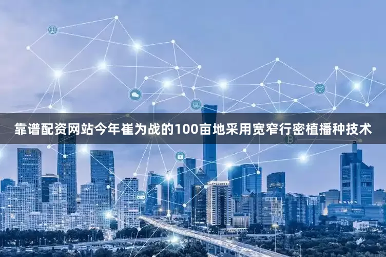 靠谱配资网站今年崔为战的100亩地采用宽窄行密植播种技术