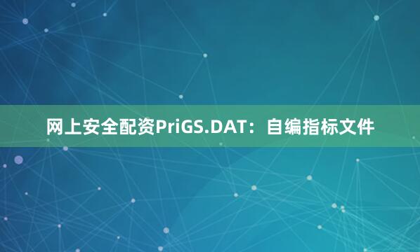 网上安全配资PriGS.DAT：自编指标文件